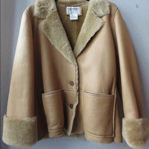 Chanel lamb skin and shearling coat size 38